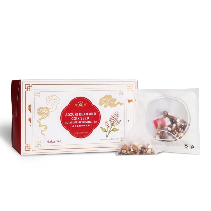 Red Bean Coix Seed Tea Orange Peel Tea China Job’s Tears Tea Bags Red Bean Coix Seed Poria Tea Bags Hot or Iced No Caffeine Plant-Based Botanical Beverage 红豆薏米茶 祛湿茶 - image 1