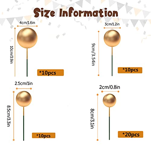 LIBRNTY 50 stuks mini-cupcake-toppers, verjaardagstaartdecoratie, festivaldessertdecoratie, voor bruiloft, verjaardagsfeest, Kerstmis, taartdecoratie, feest, Valentijnsdag, dessertdecoratie (goud) - Image 3