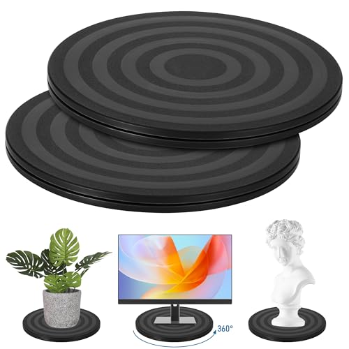 2 Piezas Plataforma Giratoria, 20cm Plato Giratorio, Base Giratoria TV, Mesa Giratoria de 360 Grados, Soporte Giratorio con Rodamientos de Bolas de Acero, Soporte para Monitor de PC Plantas Bonsái