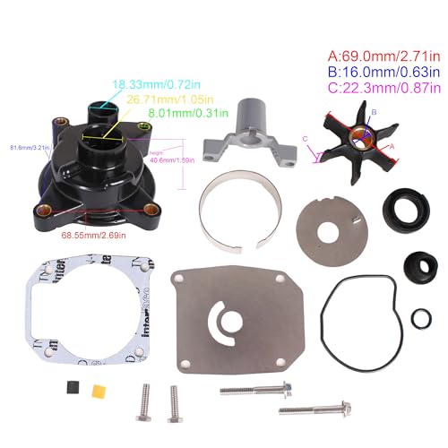 Image of Outboard Engine 439077 387216 396933 390770 396932 391635 777808 0439077 0387216 0396933 0390770 0396932 0391635 0777808 18-3399 Water Pump Repair Kit for Evinrude Johnson OMC BRP 40HP 50HP 55HP 60HP