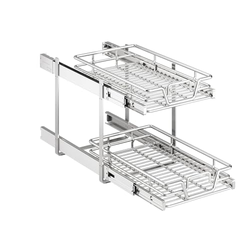 Quyuwu 2-Tier Kitchen Cabinet Pull Out Shelf