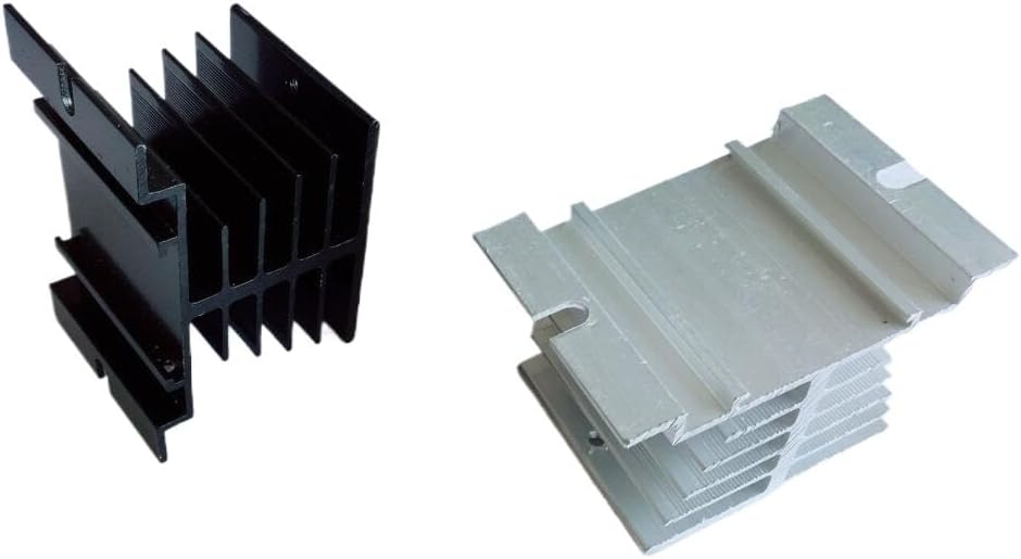 Aluminum Alloy Heat Sink 80mm x 50mm x 50mm for SSR Solid State Relay Guide Rail Radiator(White)