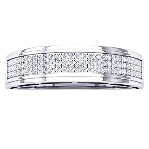 Dazzlingrock Collection 0.25 Carat (Ctw) 14K Round Lab Grown White Diamond Men's Hip Hop Wedding Band 1/4 Ct, Rose Gold, Size 10.5 #TOP1