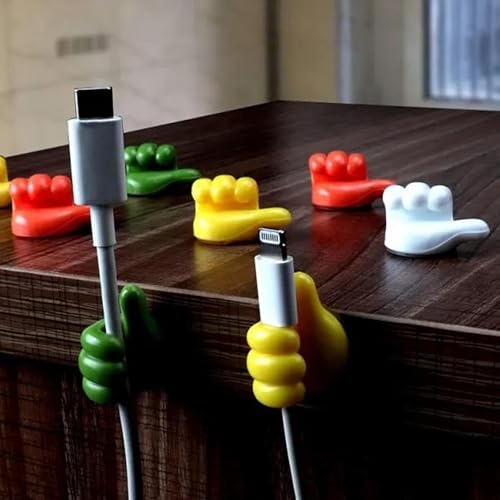 Image of Concepta Creative Silicone Thumb Wall Hook, Multifunction Self Adhesive Cable Organizer Clips Key Hanger, No Punching Nails-Free Utility Hooks Desk Wire Management, Multicolor (Pack of 10 PIS)