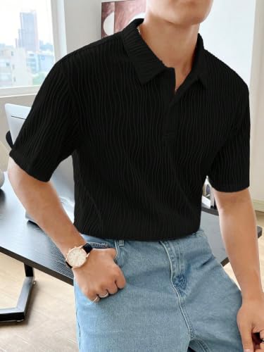 Image of Leriya Fashion Cotton T-Shirt for Men - Soft Breathable Fabric | Regular Fit Half Sleeve Collar Tee for Summer Casual Wear (Available in Plus Size)