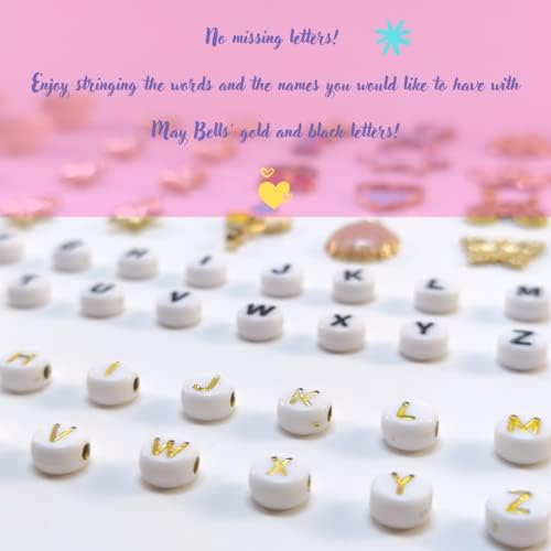 MAY BELLS Clay Beads Bracelet Making Kit - Polymer Clay Beads for Jewelry Making with Necklace Charms and Special Satin Gift Bags for Kids and Adults