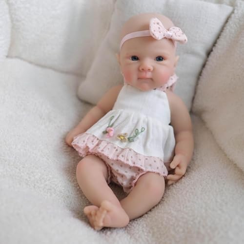 RXDOLL Mini Reborn Babypuppen Vollkörper Bettie 8 Zoll Realistische Micro Babypuppe Mädchen Lebensechte Vollflüssige Silikon Kleine Frühchen Tiny Babies Puppe Waschbar – Bild 4