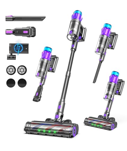 Redkey P9 Pro Aspirapolvere Senza Fili 68KPa/650W/80Min, Scopa Elettrica Senza Fili Potente Verticale con Antigroviglio, Display LED, Aspirapolvere per Animali/Pavimenti/Tappeti/Auto/Capelli