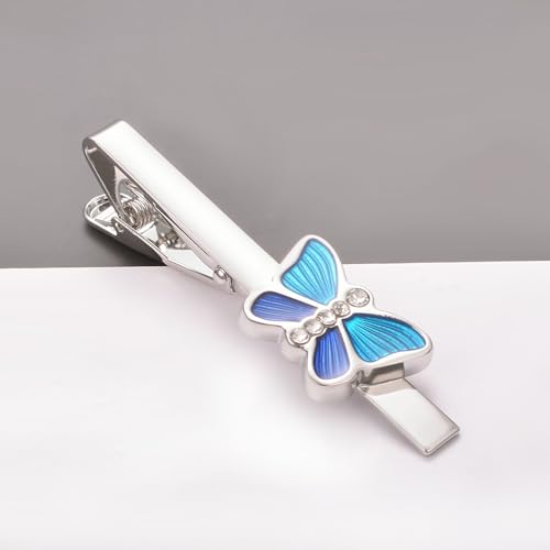 Image of Unique Insect Tie Clip for Men Bee Fish Butterfly Turtle Ladybug Novelty Tie Bar Silver Gold Animal Party Anniversary Jewelry Gift