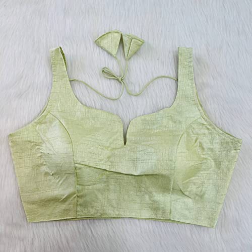 Image of Pujia Mills Women's Heavy Phantom Silk Bollywood Style Sleeveless Trendy Blouse(Veda)