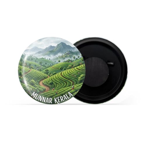 Image of dhcrafts Fridge Magnet Multicolor Kerala Munnar Kerala Glossy Finish Design Pack of 1 (58mm)