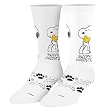 Odd Sox - Snoopy & Woodstock Crew Socks for Adults - Peanuts Comic Strip Merch - Size Large - Comfy Cotton Blend - Fun Gift for Classic Cartoon Fans