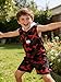 Voxikidio 6 7 Years Boys Clothing Set Sleeveless Camo Hoodie Tees Shirts Tops T-Shirt and Shorts Set Summer Fashion Clothes for Kids (Red,6-7Y)