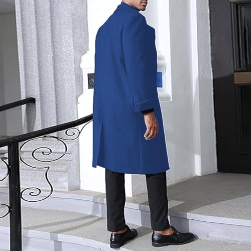 Maiyifu-GJ Men's Trench Coat Fall Winter Warm Long Overcoat Notched Lapel Double Breasted Wool Blend Pea Coats Outerwear3