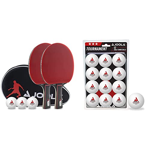 Set Ping Pong Joy-Store | 2 Racchette + 3 Palline | Superficie Rossa E Nera | Ideale Per Principianti - Foto 5