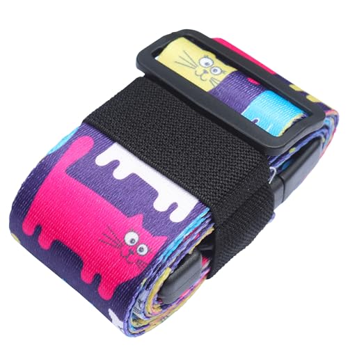 Image of Luggage Straps for Suitcases TSA Approved Easy Pack Organized Suitcase Strap, Luggage Strap, Luggage Belt Strap, Bag Straps for Luggage. Buckle Straps Travel Accessories (Cat)