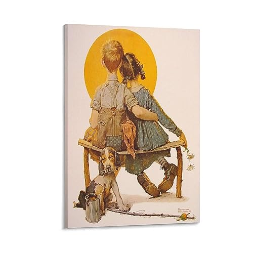 Norman Rockwell m[}bNEF̑ȐENX̉ƊGii߂鏭NƏj|X^[ oX[ xbh[ rO LoX EH[A[g vg ʉ ǂ̊G08x12inch(20x30cm)