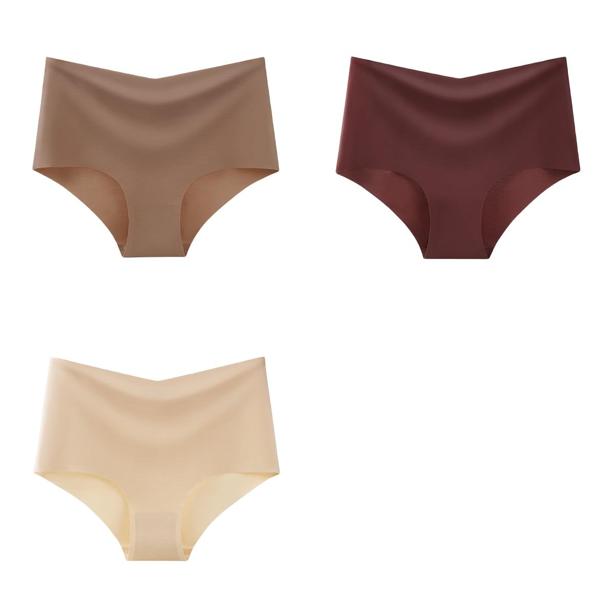 Mutande Donna Biancheria Intima Grande A Vita Alta con Copertura Mezza Anca E Slip da Donna in Seta di Ghiaccio Ad Alta Fessura 3 Confezioni-I-2Xl 63-72,5 kg
