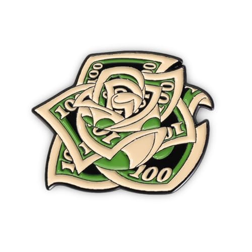 Herxion Money Flower Bloom Enamel Pins for Backpacks, US Dollar Novelty Brooch Pins, Cool Backpack Pins, Lapel Hat Pins for Men, Women, Girls, Boys. For Lanyard, Bags, Hats, Caps, Clothing