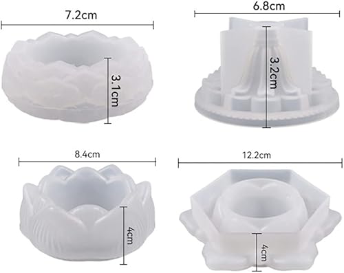 Miniatura 3 de 3 portavelas de silicona, moldes de candelita de loto, moldes de resina para candelabros de resina, moldes de silicona de fundición epoxi para
