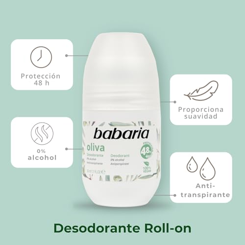 Babaria Aceite de Oliva Sensitive Desodorante Roll On - 50 ml - imagen 2
