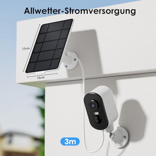 3W Typ-C Solarpanel für Überwachungskameras - 5V/1A Outdoor Wasserdichtes Solarladegerät, hohe Effizienz und langlebige Stromversorgung
