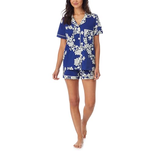 Image of Bed Head PJs Womens Matching Pajamas - Soft Organic Short Sleeve Button Down PJ Shirt & Shorts Set - Sleepwear & Loungewear