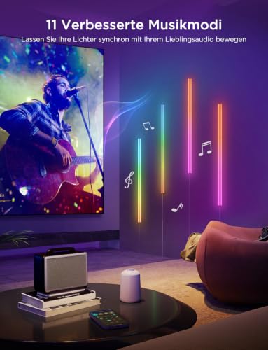 Govee LED Glide Wandleuchten RGBIC, Lampe für Gaming und Streaming, 6 Stück – Ansicht 4