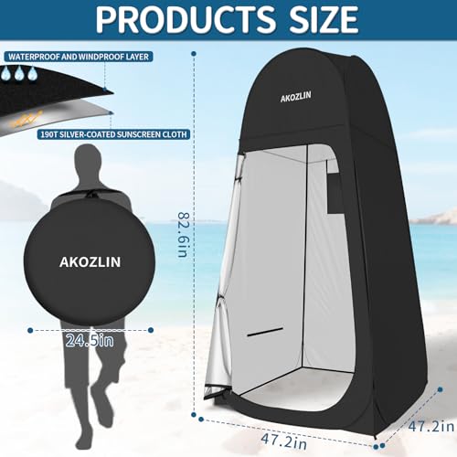 Image of AKOZLIN Portable Pop Up Shower Privacy Shelters Instant Tent Dressing Changing Outdoor Camping Toilet Tent