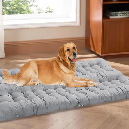 ping bu Extra großes Hundebett, beruhigende Haustier-Matratze, waschbar, Anti-Angst, große Hundematratze, Kissen, Haustierbetten für mittelgroße und große Hunde (Schwarz, 100 x 50 cm)