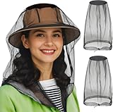 DOSTOCARE Lot de 2 moustiquaires en maille de qualité supérieure - Trous extra fins - Protection contre les insectes - Doux et durable - Fonctionne sur la plupart des chapeaux - Noir