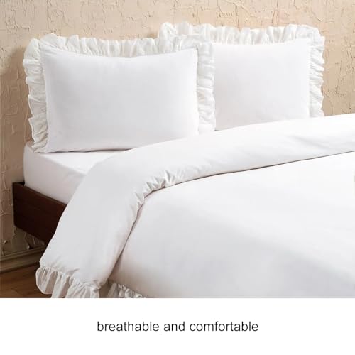 Ruffle Pillow Cases 2 PCS White, Elegant Victorian Ruffle Bedding Pillowcovers with Frilly Trim, Decorative Pillow Shams for Girls Bedroom - Cosy Home Interiors Ruffle Pillow Cases 2 PCS White, Elegant Victorian Ruffle Bedding Pillowcovers with Frilly Trim, Decorative Pillow Shams for Girls Bedroom - Image 4