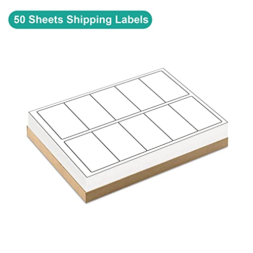 Mflabel 2X4 Labels, 10-Up Shipping Address Labels, 500 Labels,50 Sheets Labels For Printer, Internet Mailing Shipping Labels, Label Stickers, 2" X 4" Fba Labels For Laser/Inkjet Printer #TOP2