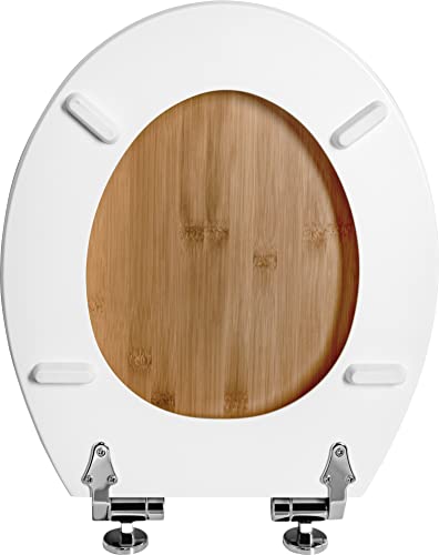 Asiento de inodoro Cornat Ligna de alta densidad, diseño de madera y bambú premium 6