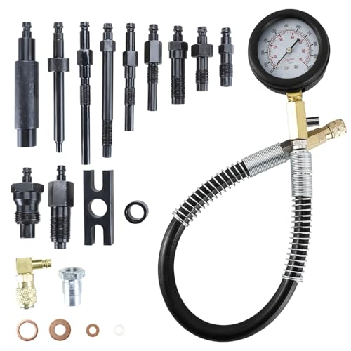 FreeTec Kompressionsprüfer Diesel,1000 PSI 70 Bar Kompression Messgerät Diesel Motor, Kompression Tester Diesel TDI CDI Zylinder für Auto PKW LKW Traktor