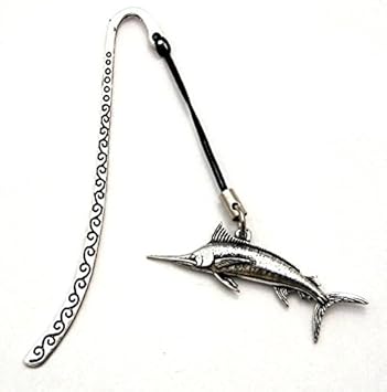 Amazon Marlin Fishブックマーク英語でピューター With贈り物ボックス しおり 文房具 オフィス用品