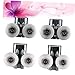 TEHAUX 4Pcs Stainless Steel Swing Wheel Shower Door Rollers Dual Pulleys for Sliding Glass Doors Windows Shower Screens Smooth Low Noise Replacement Parts
