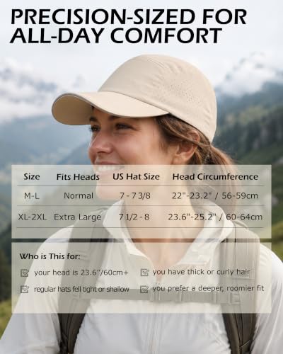 Image of Zylioo XL XXL Baseball Cap for Big Heads, Quick Dry Reflective Hat | Perforated Panels And Elastic Strap Add Breathable Comfort For Running, Golf, Walking, Travel, And Summer Wear