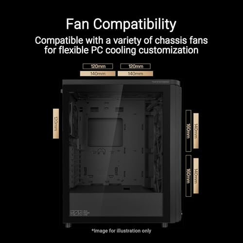 ASUS ProArt PA401 Paneau en Verre trempé – Boîtier PC ATX (Double Ventilateur jusqu'à 160 mm, Port USB Type-C 20 GB/s, 2 x USB-A 3.0, Installation Facile, Format Compact)