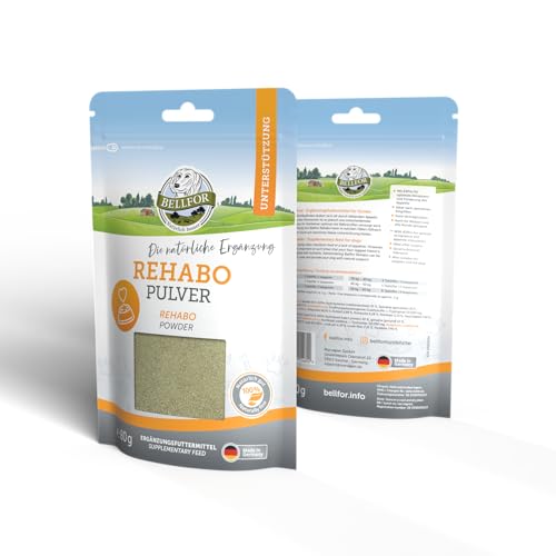 Bellfor Rehabo Pulver – Ergänzungsfuttermittel für Hunde mit Bierhefe & Insektenprotein – 80 g, zur Ergänzung der täglichen Fütterung, entwickelt mit Tierärzten