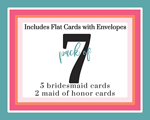 Indigo Floral Bridesmaid And Maid Of Honor Scratch Offs With Envelopes Pack Of 7 Bridal Proposal Cards For Asking Wedding Attendants To Stand With Me Rustic Set Paper Clever Party #TOP2
