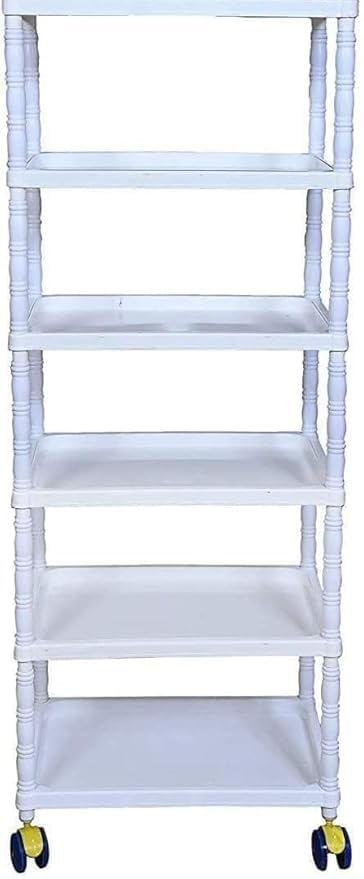 Image of BONTEC Plastic Bookshelf for Home, Office & Kids Room | 6-Tier Multipurpose Book Storage Rack | Lightweight, Durable, Easy to Assemble Plastic Book Organizer Shelf for Living Room (6 Tier Rack)