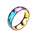 ROMIDA Herren Damen Ringe mit Kohlefaser Regenbogen Ehering Bunt Wolfram Ring Abgeschrägte Kanten Komfort Fit Personalisierter für Herren Damen Ringe Unisex Ring bunt leuchten