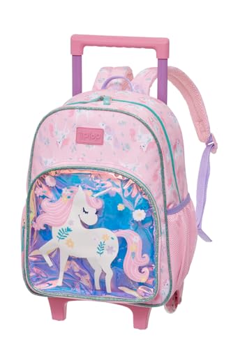 Mochila de Rodinhas Com Alças Tip Top Primavera Mágica Pacific