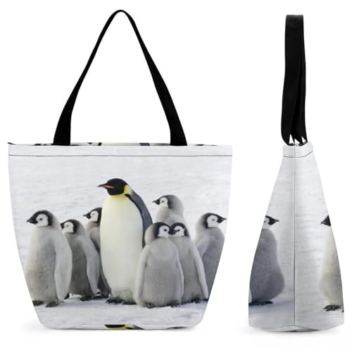 Sac à main femme pingouins mignons, grand sac fourretout de voyage