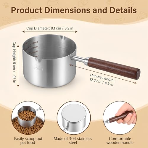 Cuchara medidora para comida de perro en acero inox miniatura 2