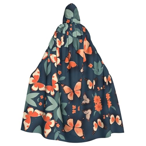 Cape à capuche papillons longue pour festival et soirée déguisée