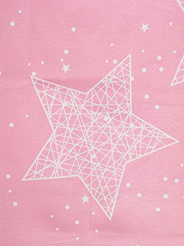 Image of Swayam 80% Blackout Polyester Window Curtain for Living Room & Bedroom | 5 Feet | Room Darkening Curtain with Eyelets | Pack of 1 | Star Design - Pink