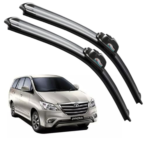 Image of Frameless Rubber Car Wiper Blades Set of 2 Compatible with (Innova (Model : 2010-2016) (D-24,P-16))