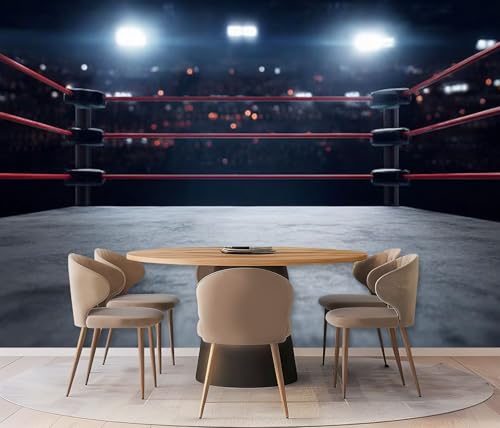 Wall Mural Peel & Stick Professional Boxing Ring Self-Adhesive Wallpaper Removable Wall Decal Wall Sticker Home Decor for Living Room Bedroom 69\"x96\"